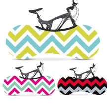 Защитный чехол в полоску с волнистым принтом для велосипеда, Высокоэластичный эластичный чехол для защиты горной дороги, велосипедных колес, сумка для хранения