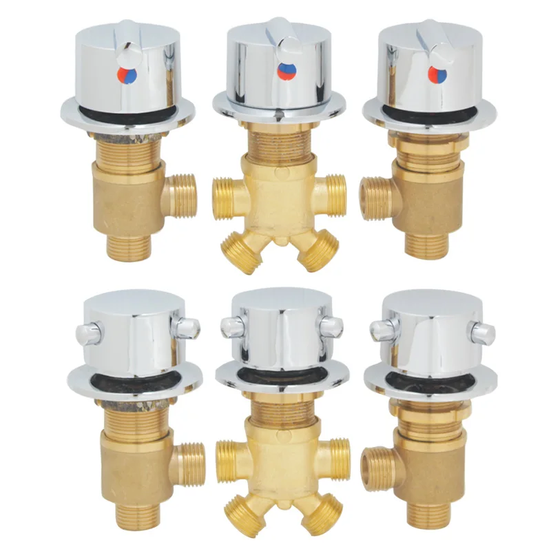 Bathtub Tap Brass Switch Control Valve Cold Hot Shower Mixer Faucet Split 2 Way Water Divide Bathroom Cabinet Crane bathtub faucet shower faucet water mixer