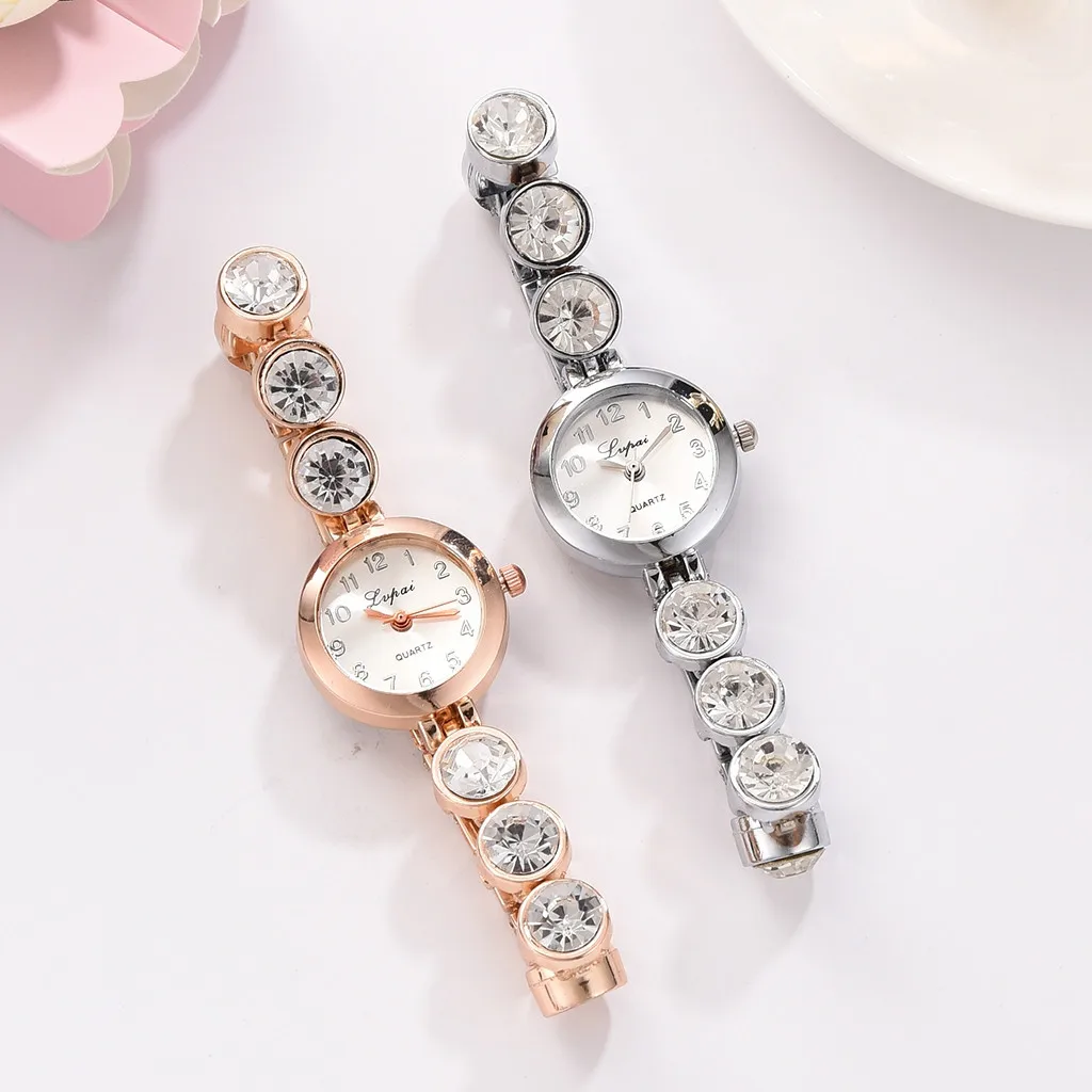 3pcs/Set Luxury Watch Women Fashion Leisure Simple Watch Steel Strip Watch Full Diamond Bracelet Watches Relogio feminino W5