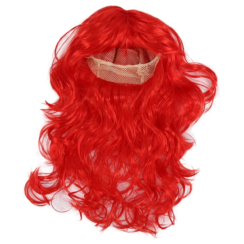 Women's Long Curly Fancy Dress Wigs Red Cosplay Costume Ladies Wig Par