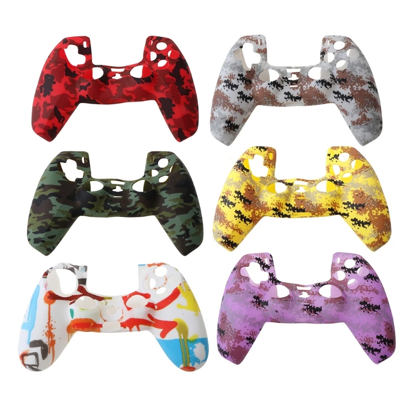 

Colorful Handle Sleeve Silicone Case Dustproof Skin Protective Cover Anti-Slip for S-ony PlayStation PS5 Controller Game Accesso