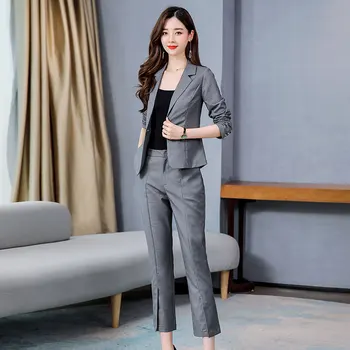 

Women's suit 2020 spring new fashion suit jacket nine-point pants two-piece temperament Slim was thin women's clothing set
