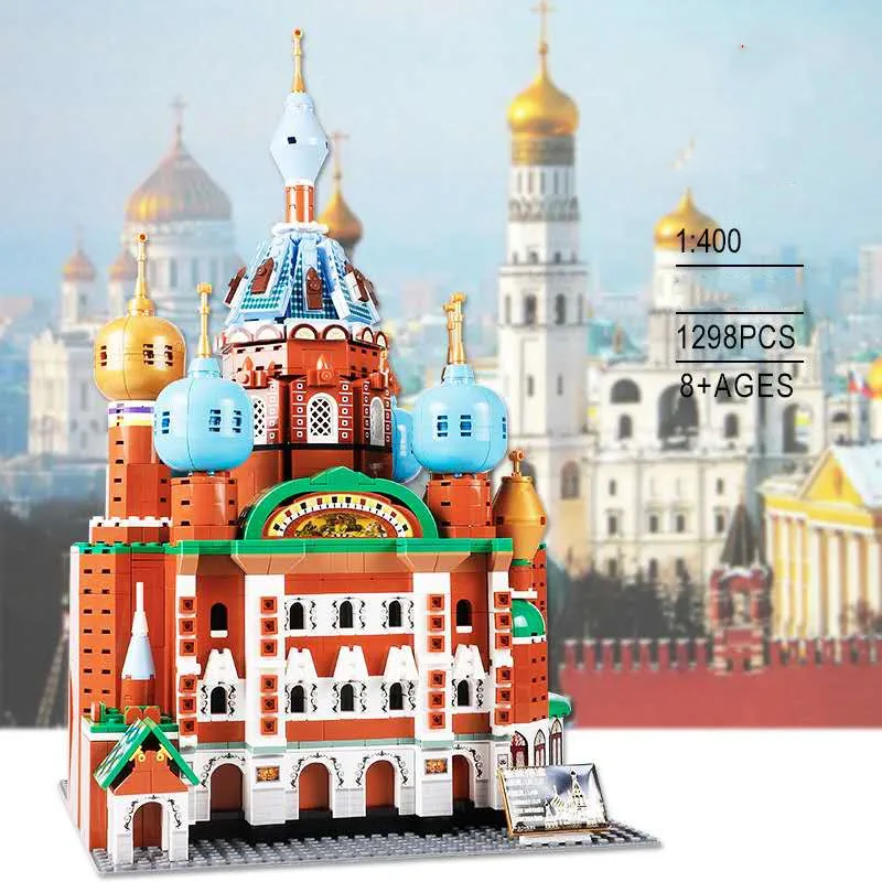 1298 шт Русский стиль архитектура замок из СПб строительные блоки город МОС