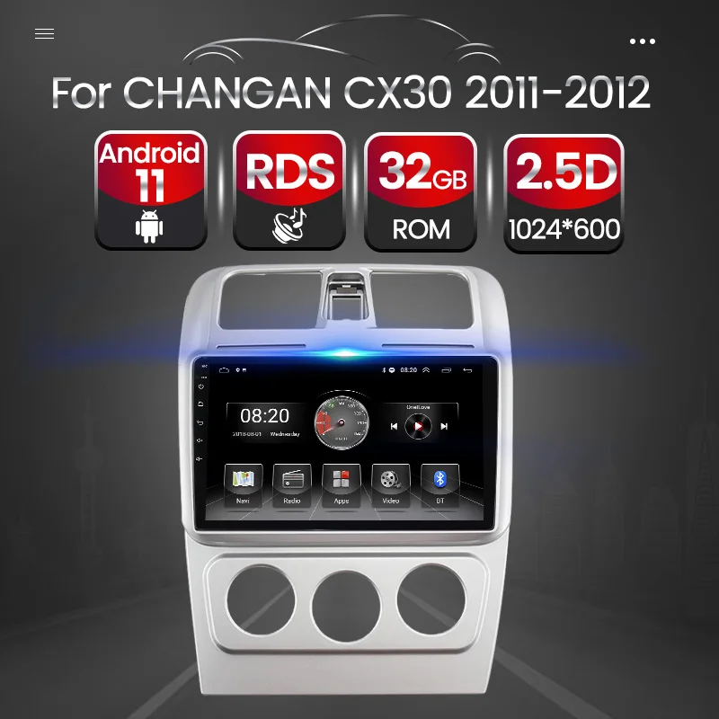 

2.5D HD Android 11 Car Auto Radio GPS Navigation For CHANGAN CX30 2011-2012 Stereo Video Multimedia Audio Player BT RDS FM/AM