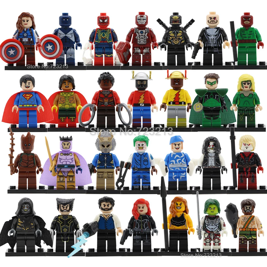 

Super Hero Single Sale Reverse Flash Figure The Punisher Iron Man Roberta Mendez Parallax Model Building Blocks Set Toys