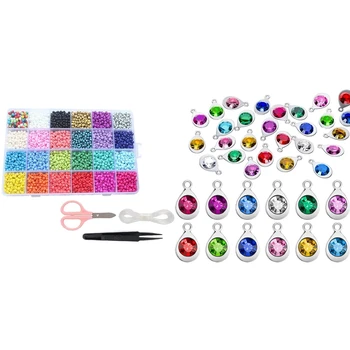 

1 set Beads Kit Alphabet Beads for Name Bracelets Jewelry Making & 60 Pcs Water Drop Jewelry Set, 12 Colors