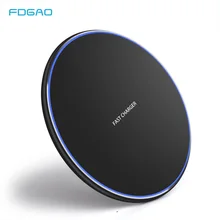 FDGAO 10 Вт Быстрое беспроводное зарядное устройство для samsung S10 S9 S8 Note 9 8 S7 Edge Xiaomi Mi 9 Qi зарядное устройство для iPhone XS Max XR X 8 Plus
