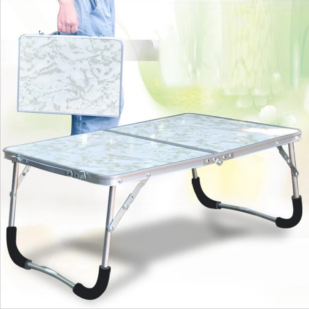 Aluminum Camping Folding Table Breakfast Serving Bed Tray Portable Picnic Table for Camping Hiking Outdoor Tools