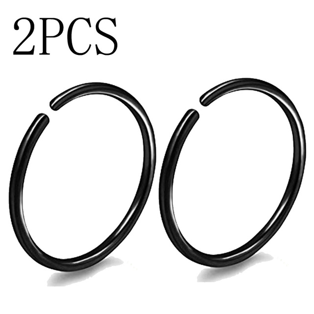 20G 0.8mm Thin Fake Nose Ring Septum Helix Nostril Piercing Labret Lip Fake Piercing Titanium Cartilage Fake Earrings Hoop