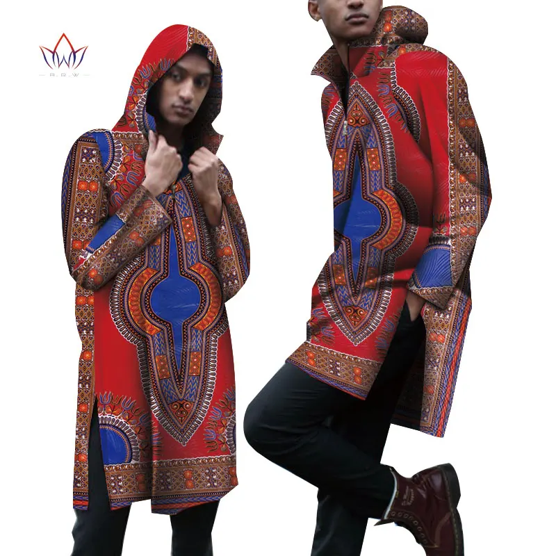 3 Hooded Jacket Cotton Dashiki African Clothes Men Long Top Shirts Bazin Riche Mens Shirts Traditional African Clothing WYN858 - Цвет: 3
