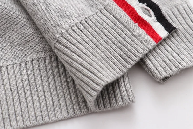 Детский свитер с v-образным вырезом для мальчиков, осенний кардиган, одежда, детские свитера, модный вязаный свитер для маленьких мальчиков