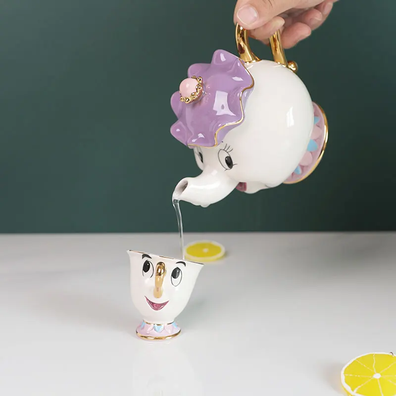 New-Cartoon-Beauty-And-The-Beast-Teapot-Mug-Mrs-Potts-Chip-Tea-Pot-Cup-One-Set (2)