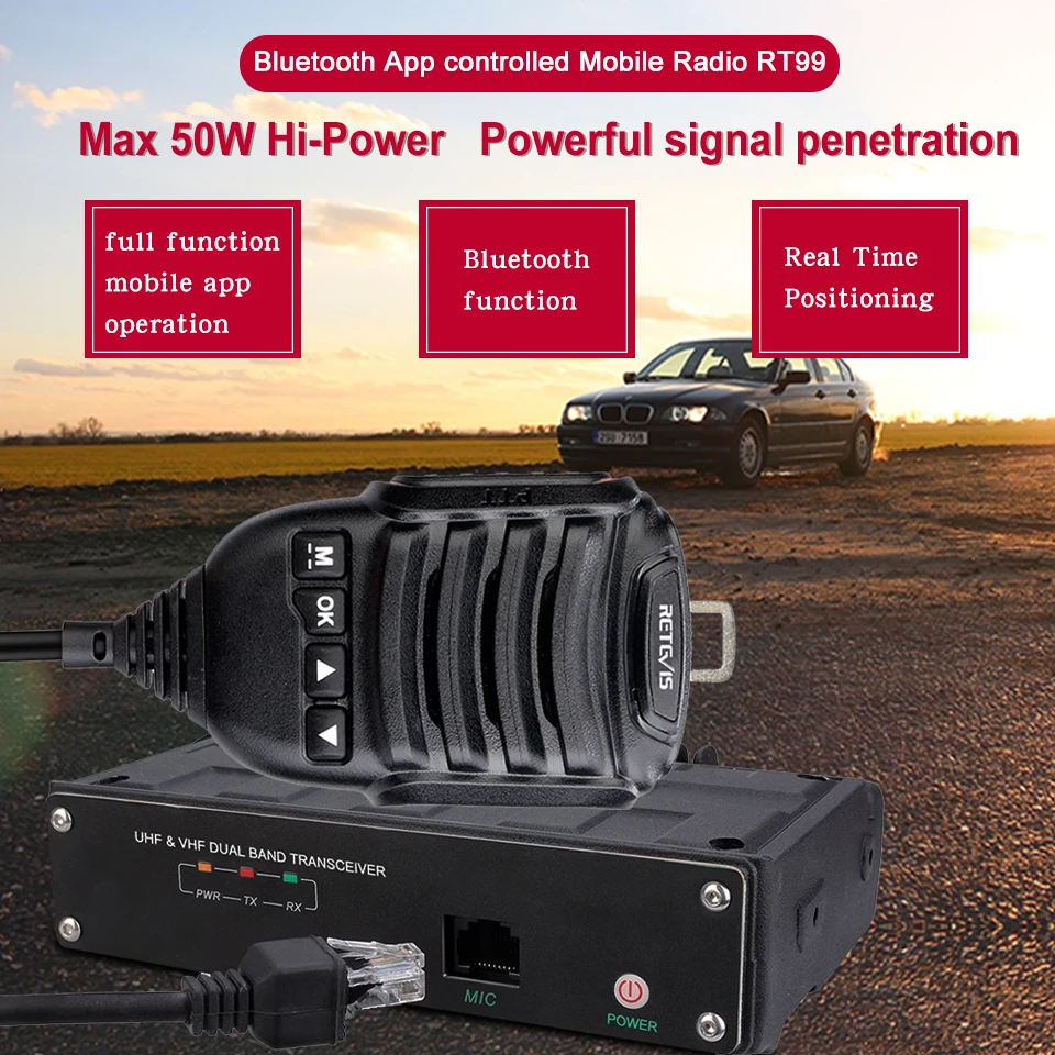 RETEVIS RT99 4G Mobile Radio UHF VHF Car Walkie