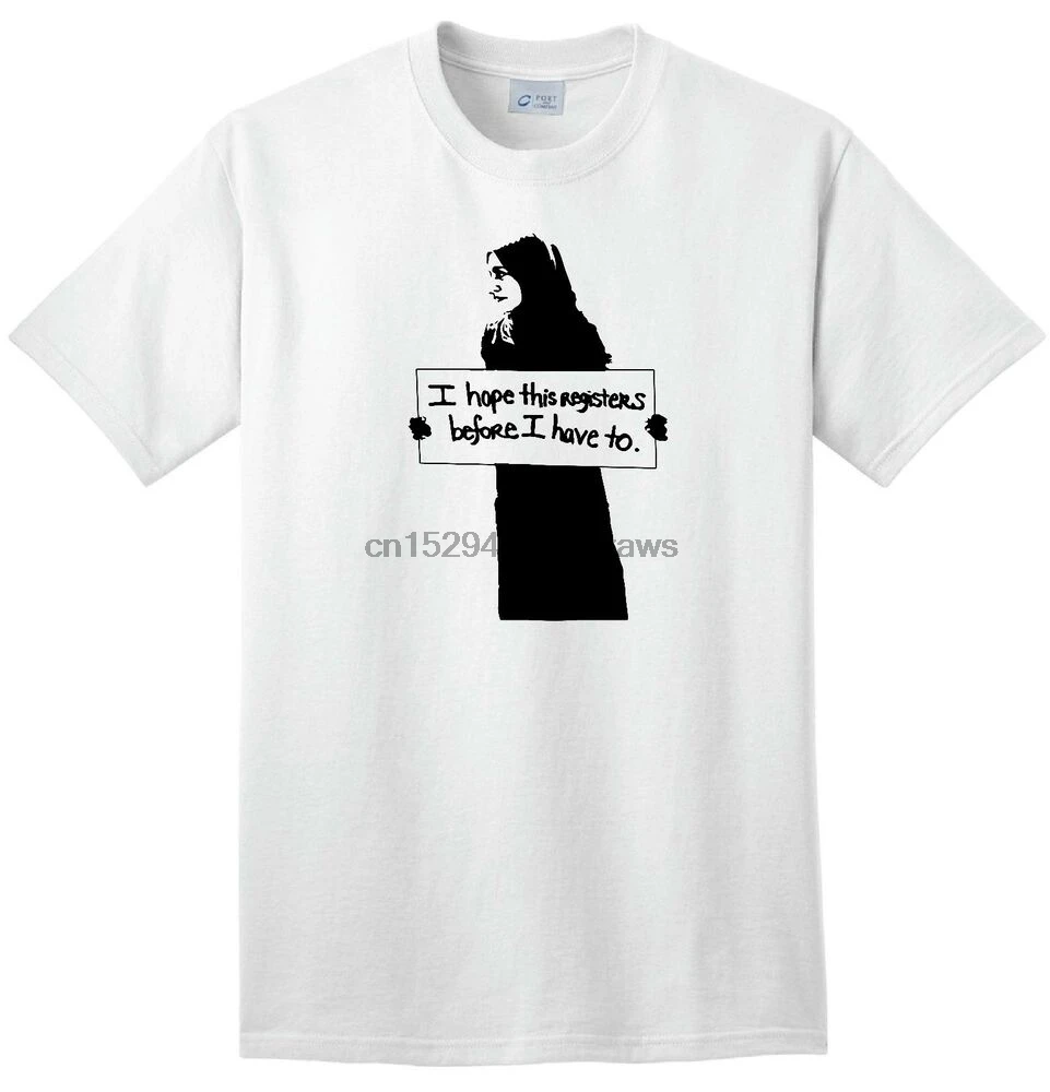 Я надеюсь что эта футболка с регистрацией Anti-TrumpTravel Ban Pro мусульманская Гонка по