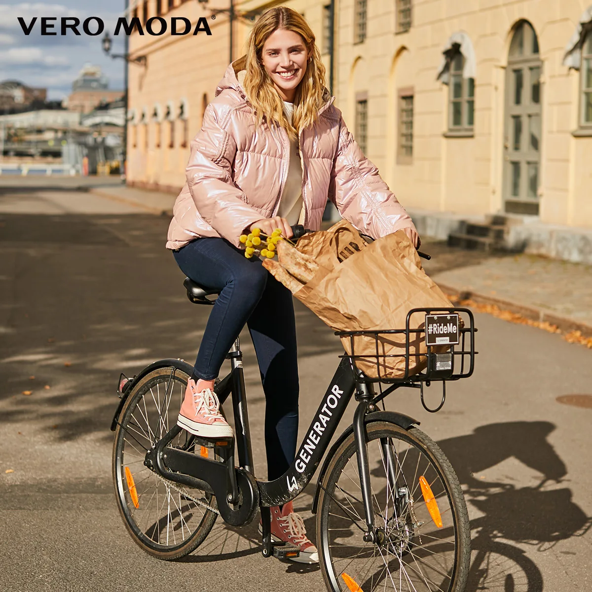 Vero Moda женский глянцевый тканевый Двусторонний пуховик с капюшоном | 319423524