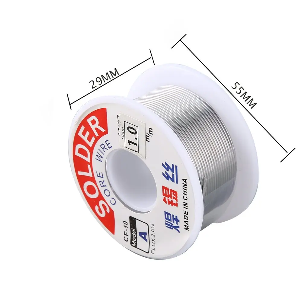 1.0/1.2mm 2% Flux Tin Lead Rosin Roll Core Silver Solder Wire Welding Soldering Repairing Tool Reel Melt Kit Electric Melting