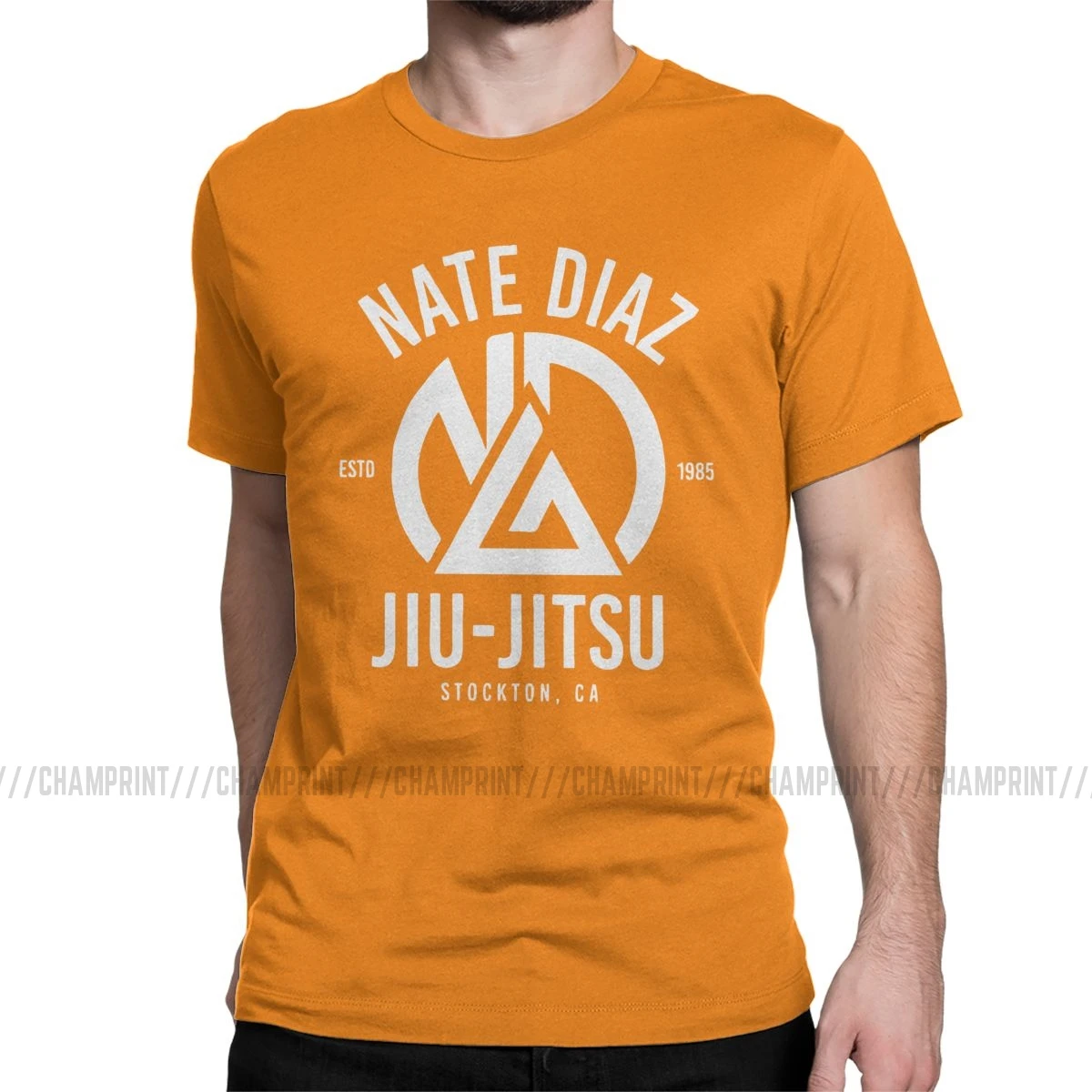 Мужская футболка Nate Diaz Crazy хлопковые футболки с коротким рукавом MMA Nate Sport Stockton Brothers Fighter Boxing футболка одежда идея подарка - Цвет: Оранжевый