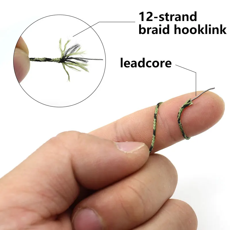 2pcs Carp Fishing Lines Quick Change Hooklink Making Accessories Lead Core  Leader Ready Rigs For Carp Fishing Tackle Goods