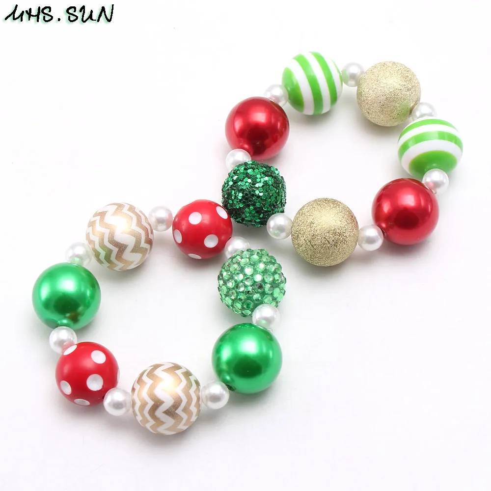 MHS. SUN новые рождественские массивные браслеты с бусинами детские праздничные браслеты с бусинами для девочек массивные ювелирные изделия для подарка 1 шт
