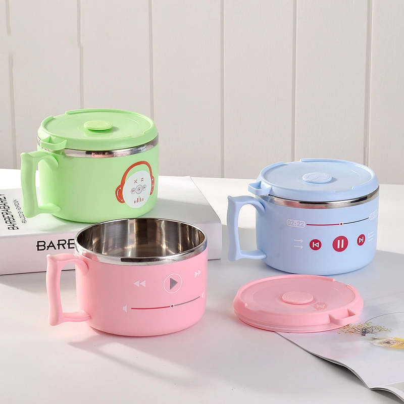 

1000ML Stainless Steel Thermal Lunch Box Double Layer Leak-Proof Fast Food Bowl For Student Kid Picnic School Container Portable