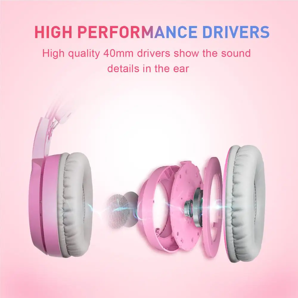 SOMIC G951S Pink Gaming Headphones Virtual 7.1