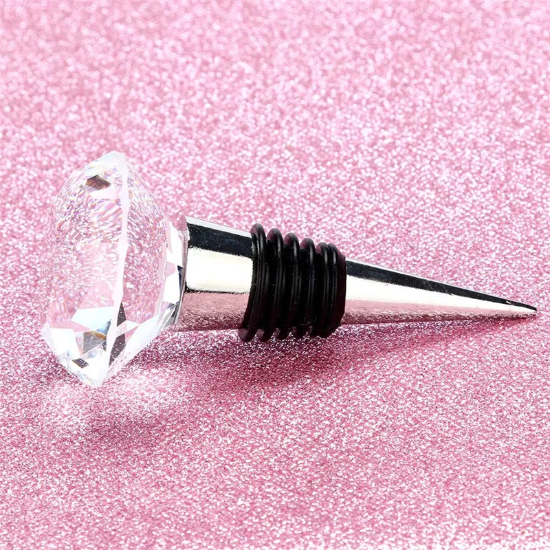 

40mm Diamond Crystal Stainless Steel Champagne Stopper Sparkling Wine Bottle Plug Sealer Convenient Wine Stoppers Bar Tools @5