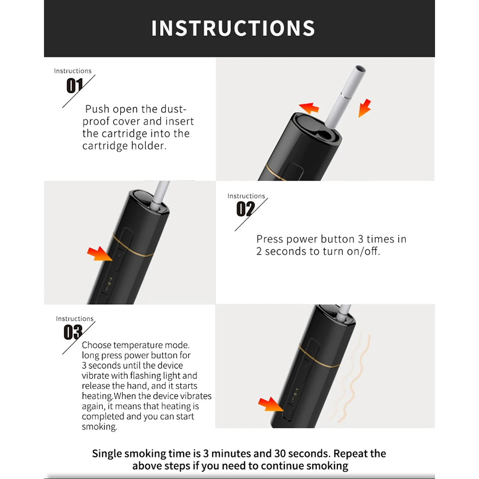 SMY Pluscig B3 heating stick dry herb vaporizer 1300mAh TC heat box kit for cigarette cartridge VS KeCig 2.0 Plus Kamry GXG (10)
