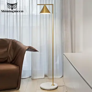 

Modern Floor Lamp Gold Metal Conical Horn Acrylic Lampshade Floor Lamps Lighting Living Room Bedroom Indoor Decor Standing Lamp