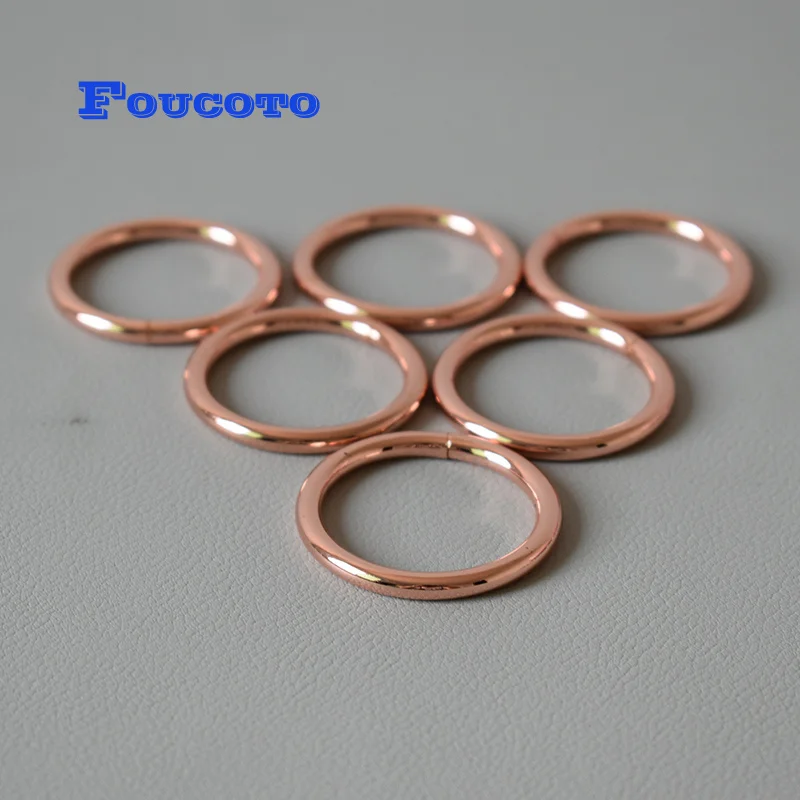 

100pcs/lot Metal buckle hardware O rings rose gold wheel 30mm webbing DIY dog horse harness bags backpack DIY sewing accessories