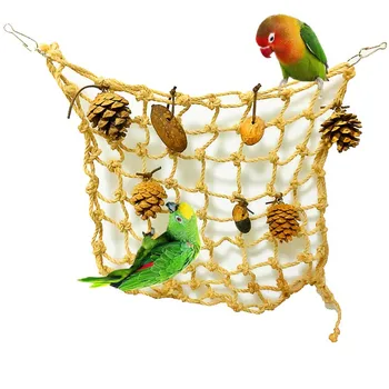 

New Pet Bird Cage Hanging Toy Cockatoos Bird Toy Strange Funny Climbing Net With Nuts For Parrot High Quality hot.
