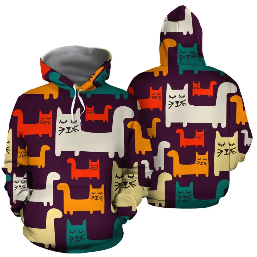 

colorful cute lovely ANIMALS cat ART 3D Hoodies Hoodie Men Women New Fashion Hooded Sweatshirt Long Sleeve casual Pullover-2