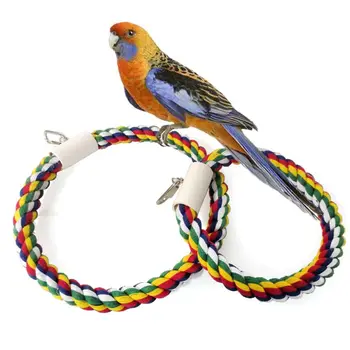 

2PC Parrots Swing Toy Birds Colorful Beads Bird Supplies Bells Toys Perch Hanging Swings Cage for Pets