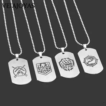 

New Arrive Game Escape from Tarkov Stainless Dog Tag Pendant Necklaces BEAR USEC Cosplay Car Keychains for Men Jewelry Gifts