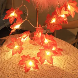 LED string lights maple leaf garland fairy tale lights USB battery box power supply holiday Christmas and New Year decoration