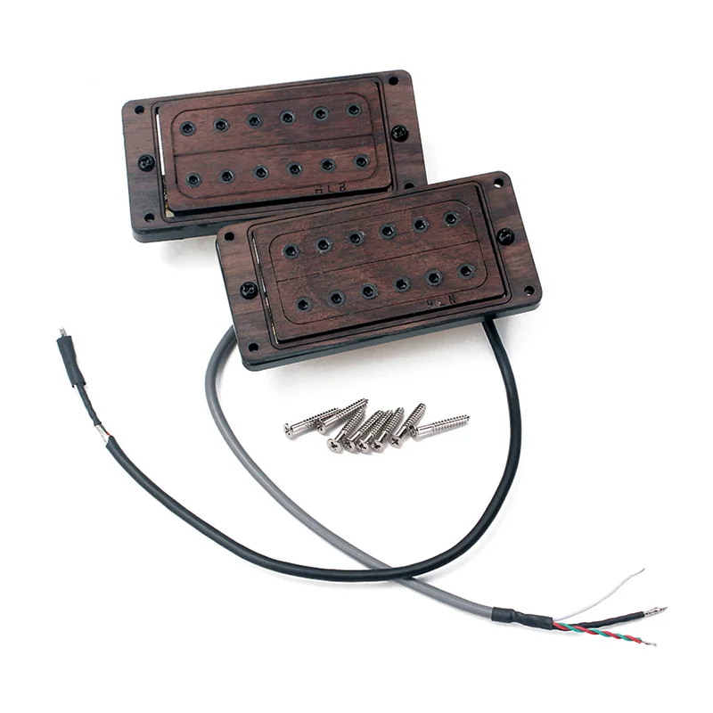 

2 Pcs Rose Wood Electric Guitar Humbucker Pickup Portable with Screws Accessories G66