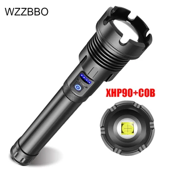 

XHP90 flashlight rechargeable lantern torch lighter tactical flashlight portable led flashlight self defense