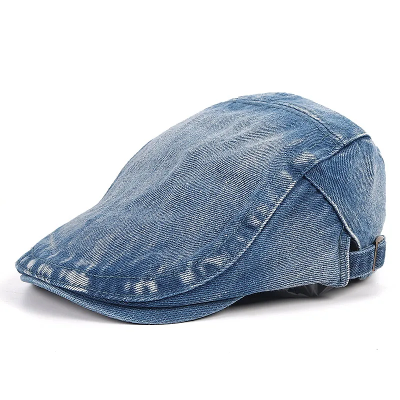 Classical Denim Beret Hat Homme Flat Caps For Men Women 2022 Casual Summer Newsboy Ivy Caps Adjustable Cabbie Jeans Berets Caps mens fleece beret