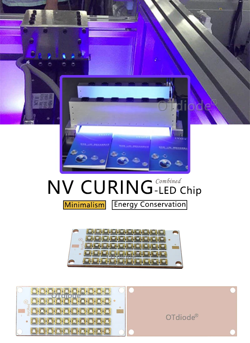 50W100W150W300W Semileds UV Lamp 395nm 405nm 420nm 430nm Purple LED Copper PCB for 3D Printer Flatbed 55*25mm glue curing light