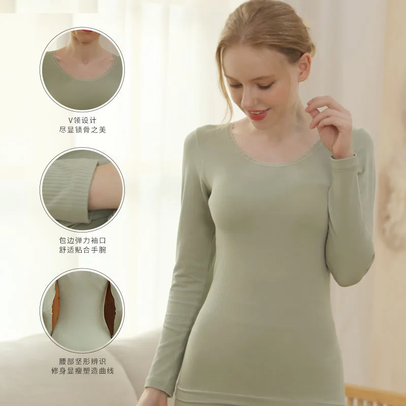 

2020 Autumn and Winter New Seamless Women's Thermal Underwear Modal Round Neck Seamless Autumn Clothes Long Pants Fashion Suit
