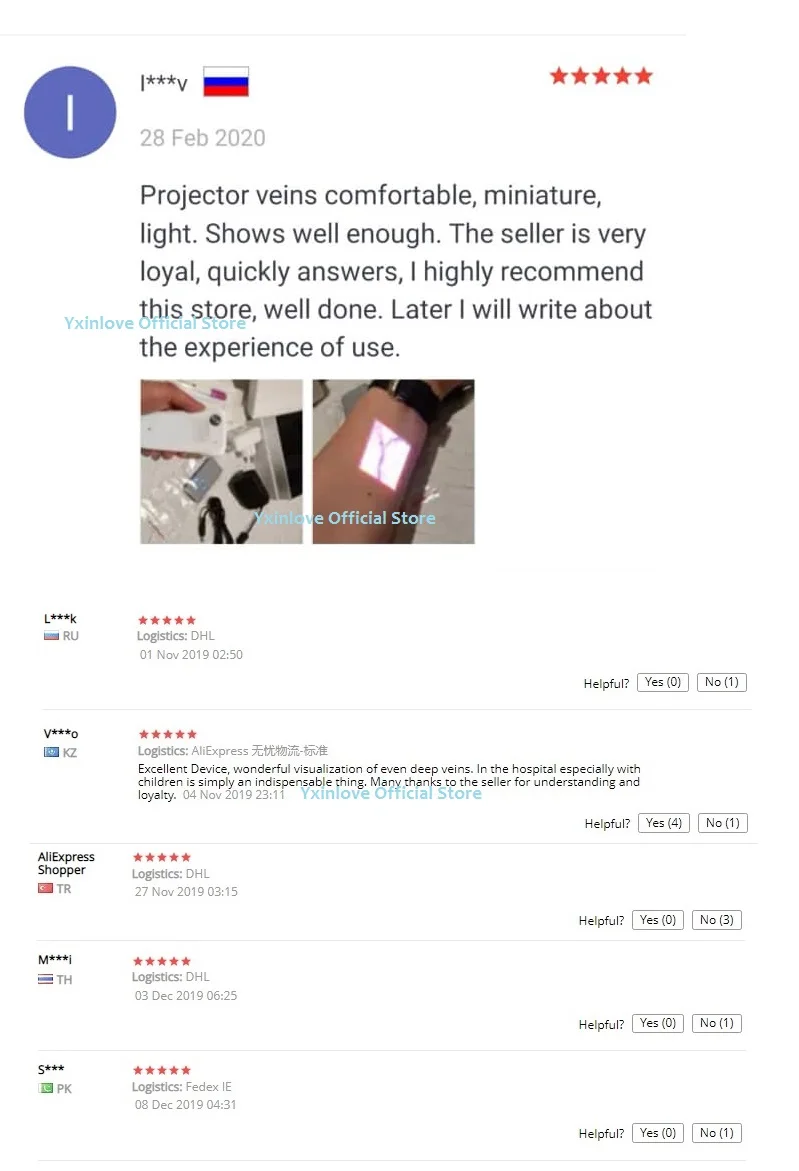 5 stars feedback Vein finder
