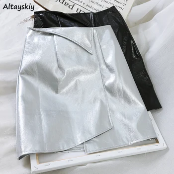 

Leather Skirt Women High Waist Mini Skirts Womens Black All Match A-line Breathable Korean Fashion Streetwear Stylish Casual