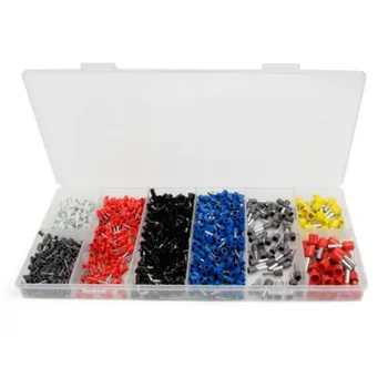

1200X Wire Crimp Connector Cable Cord Pin Ferrule Crimper Plier Terminal Kits 1200Pcs Tube Type Cold Press Clamp Terminal