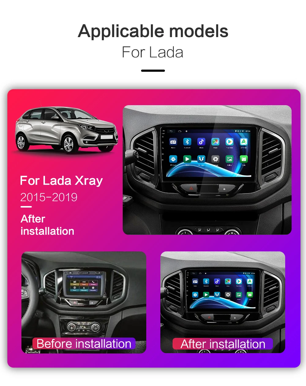 Автомобильный мультимедийный видеоплеер для LADA Xray X ray стерео система на Android 8 1 2