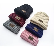Новинка года; Мужская и женская кепка; сезон осень-зима; плотная вязаная шапка с буквенным принтом; шапочка для девочек; теплая зимняя шапка для мальчиков