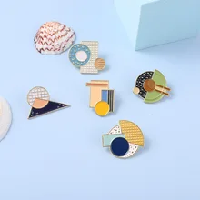

Creative Cartoon Math Badge Fashion Simple Triangle Round Metal Enamel Brooch Fun Lapel Backpack Jewelry Accessories Gift