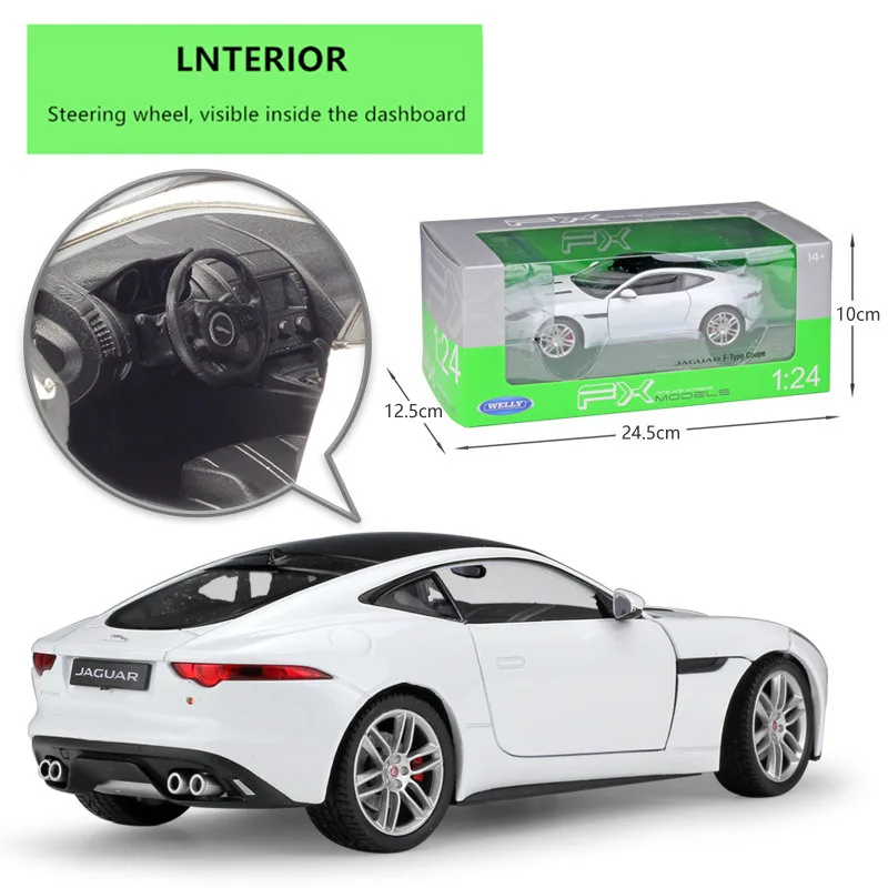 buy  WELLY 1:24 JAGUAR F-Type Coupe sports car simulation alloy car model crafts decoration collection t