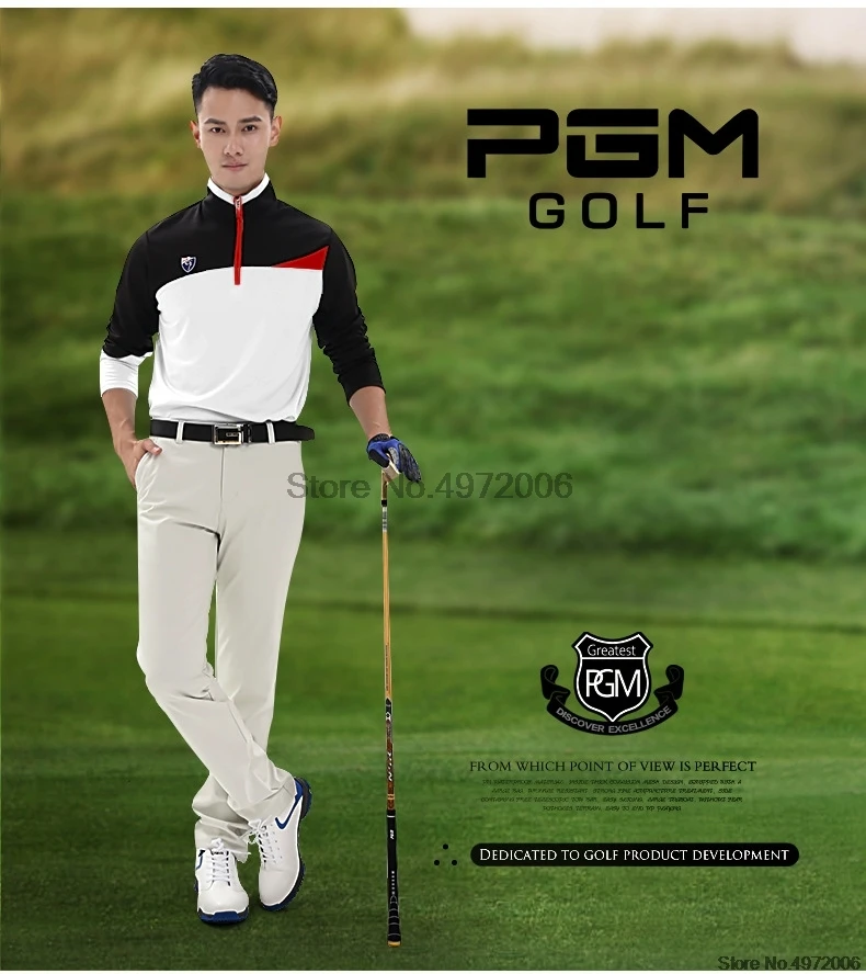 PGM, Мужские штаны для гольфа, высокие тянущиеся штаны для гольфа, спортивные тренировочные брюки для мужчин, длинные штаны, быстросохнущие облегающие штаны для гольфа, AA11846