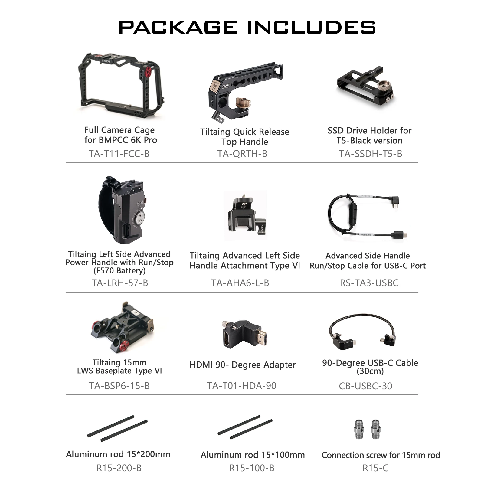 Tilta-câmera Cage para Dslr Rig Acessório de Alça Superior Cabo r s Placa Base Ta-t11-a Bmpcc 6k Pro g2 Bmpcc 6k Pro - Image 2