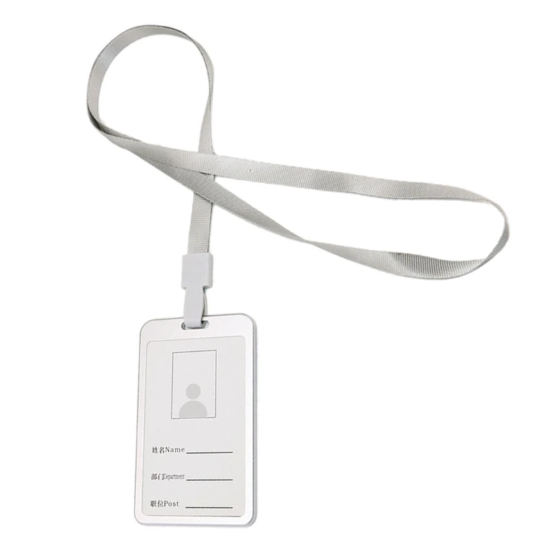 

6PCS Silver Aluminum Alloy Identify ID Card Badge Holder with Neck Lanyard Strap for Business,Work, Exhibition,Conferences, Even