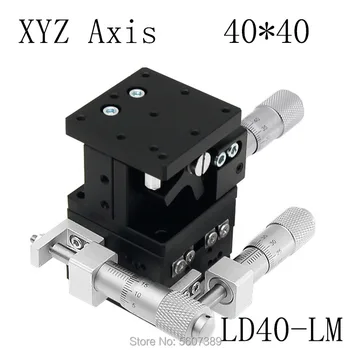 

LD40-LM XYZ40-LM XYZ Axis 40*40 Trimming Station Manual Displacement Platform Linear Stage Sliding Table 40*40mm